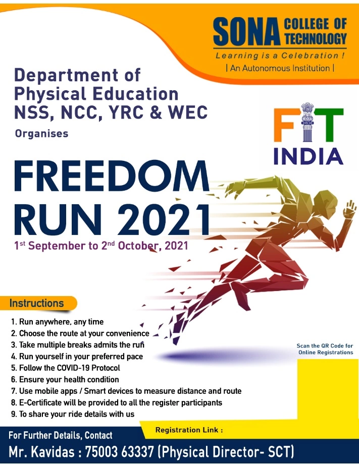 Fit India Freedom Run 2.0 : Sona College of Technology